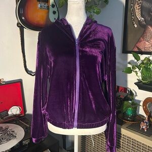Purple Velvet Velour Women's Jacket